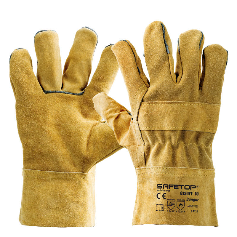 X12 GANTS DE SOUDAGE JAUNE 28 CM, BANGOR (3,15€/U)