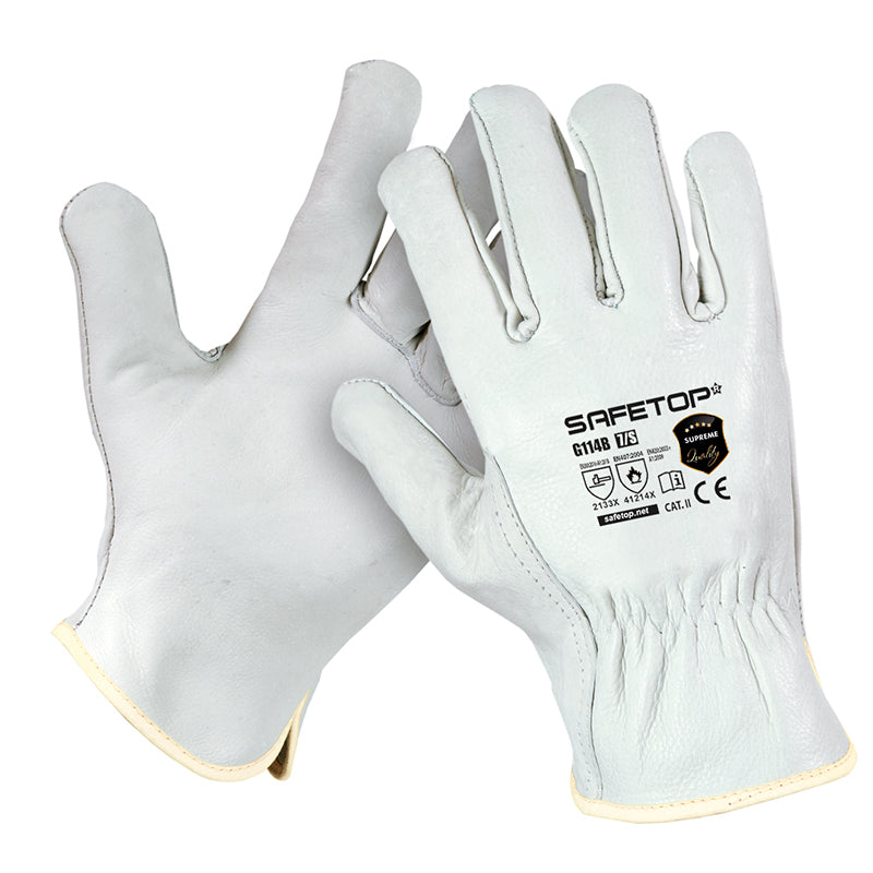 X12 GANTS CUIR CROÛTE DE VACHE 100ºC, BRION SUPREM (3,59€/U)