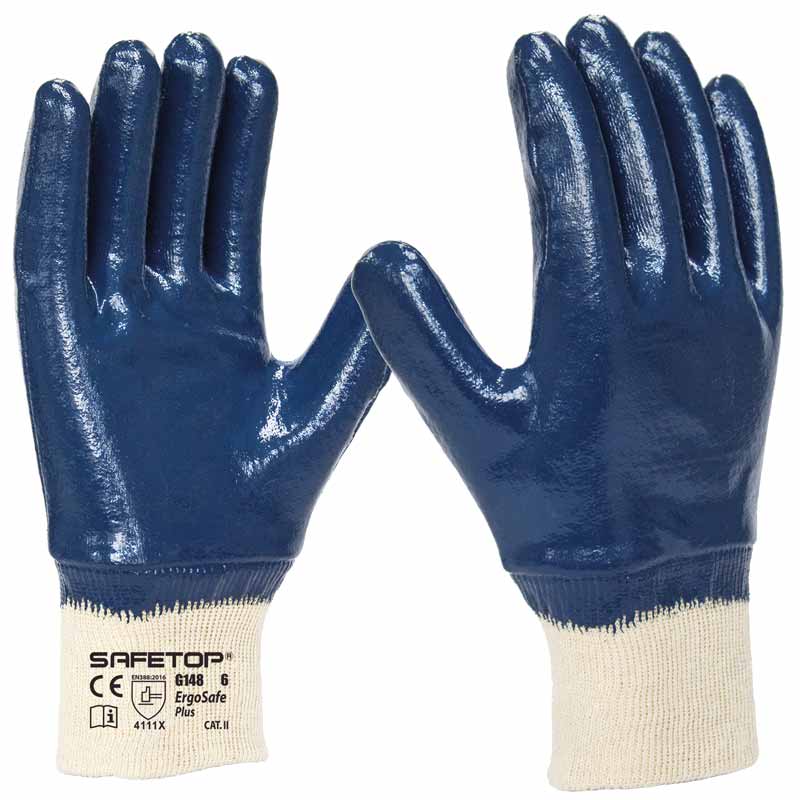 X12 GANTS ENDUIT NITRILE SUR COTON, ERGOSAFE PLUS (1,69€/U)