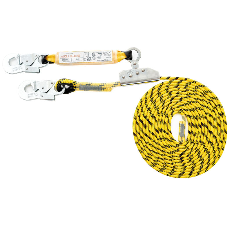 LIGNE DE VIE 80 M, AVEC ABSORBEUR+CORDE+CONNECTEURS