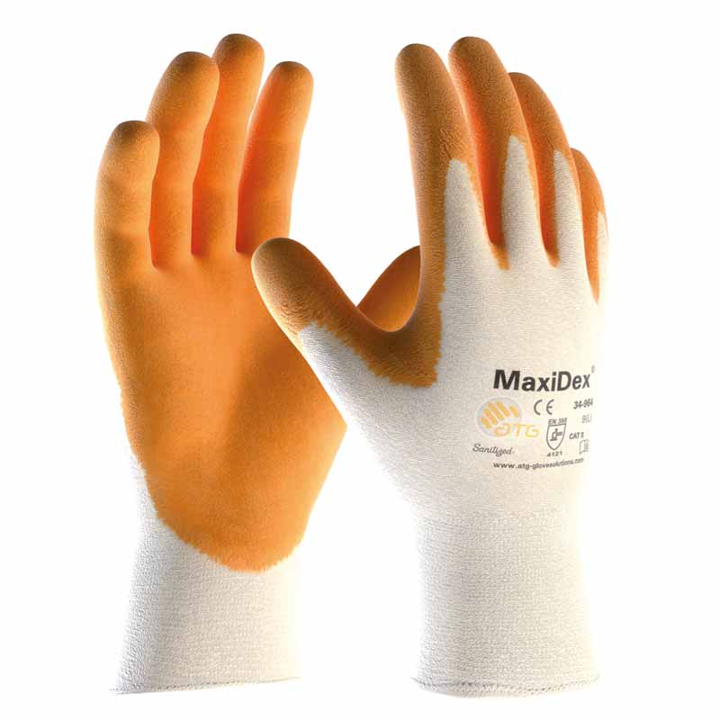 GANT NITRILE JAUNE SUR PAUME, MAXYDEX