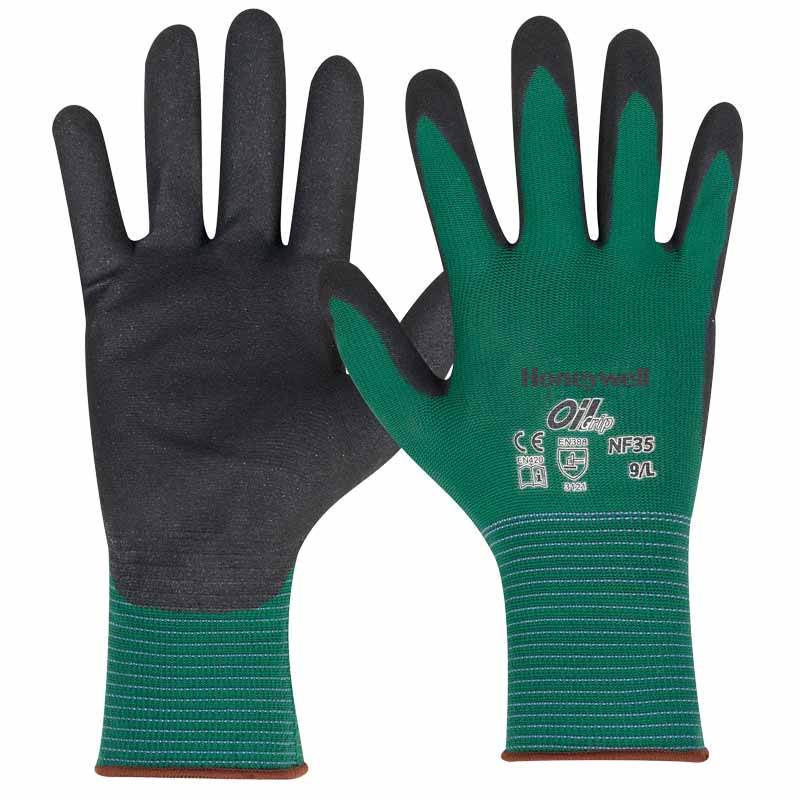GANT NITRILE NOIR MICRO-FINITION SUR NYLON, OIL GRIP