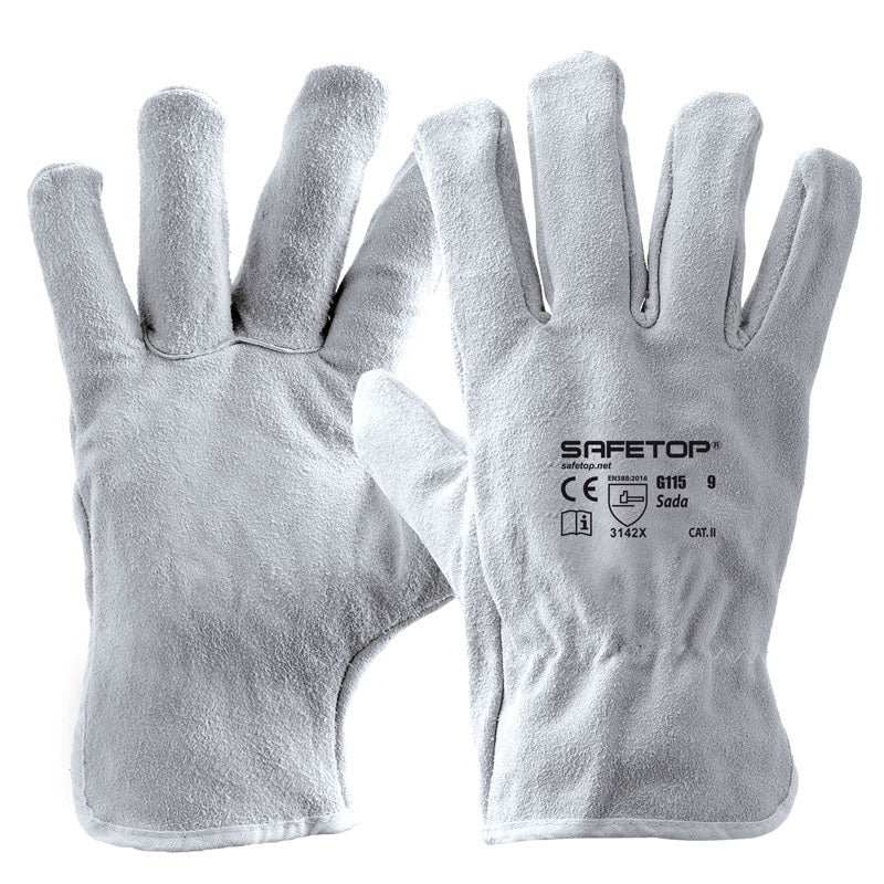 X12 GANTS EN CROÛTE DE CUIR DE VACHE, SADA (1,56€/U)