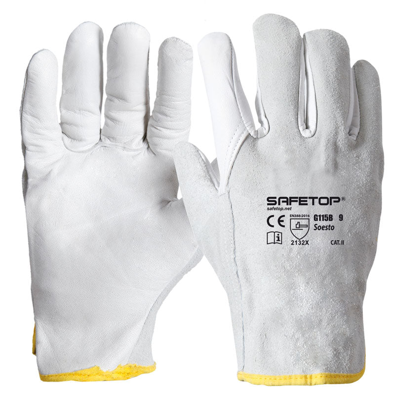 X12 GANTS MIXTE FLEUR ET CROÛTE DE CUIR, SOESTO (1,77€/U)