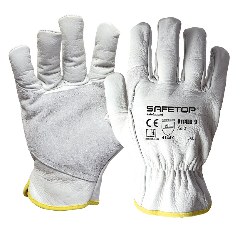 X12 GANTS CUIR FLEUR DE VACHE RENFORCÉ, XALO (3,45€/U)