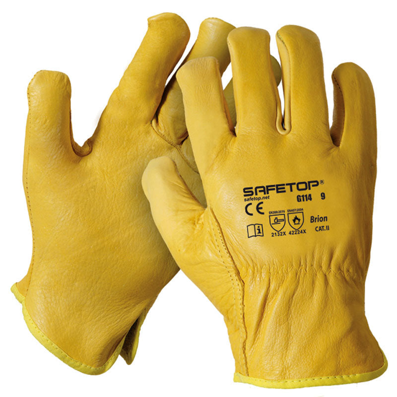 X12 GANTS THERMIQUE EN CUIR 250ºC, YELLOW BRION (3,05€/U)